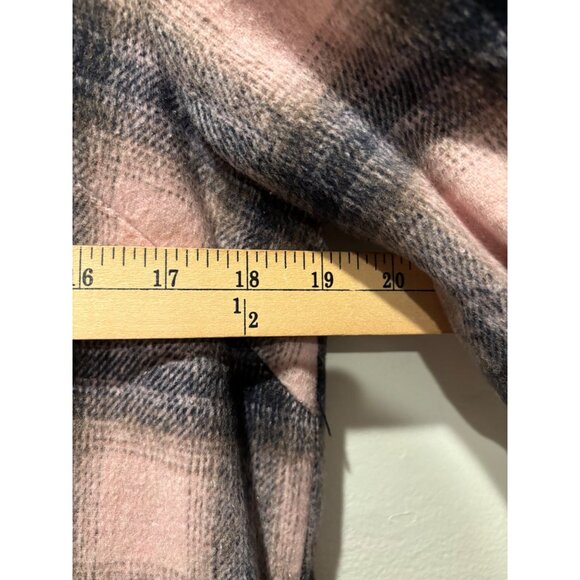 Pink & Gray Plaid Puff Sleeve Mini Dress By Toccin X RTR Size 12 Blend Fabric - Picture 10 of 12